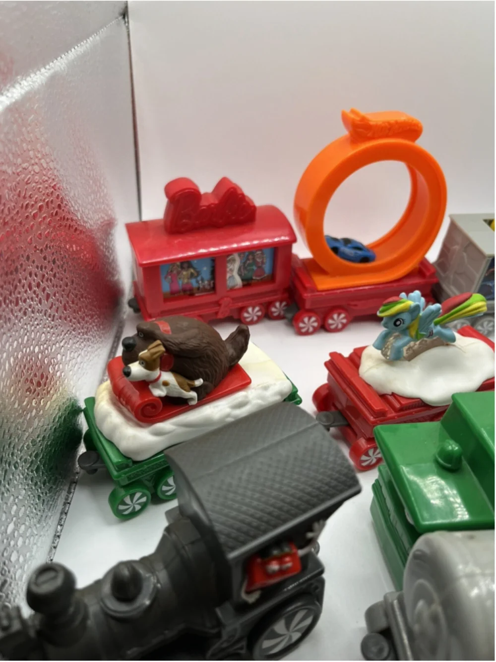 McDonald's 2017 Holiday Express Christmas Train Barbie Minions Ponies Lot of 11